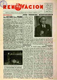 Portada:Renovación (Toulouse) : Boletín de Información de la Federación de Juventudes Socialistas de España. Núm. 42, octubre de 1965