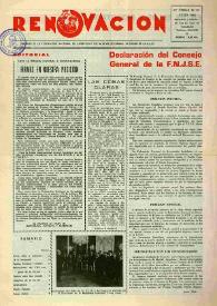 Portada:Renovación (Toulouse) : Boletín de Información de la Federación de Juventudes Socialistas de España. Núm. 51, julio de 1966