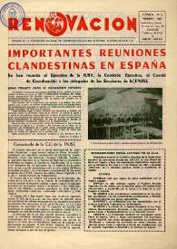Portada:Renovación (Toulouse) : Boletín de Información de la Federación de Juventudes Socialistas de España. Núm. 5, febrero de 1967