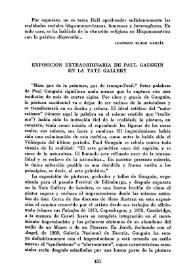 Portada:Exposición extraordinaria de Paul Gauguin en la Tate Gallery / Francisco Pérez Navarro