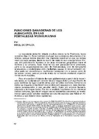 Funciones ganaderas de los albacares, en las fortalezas musulmanas / Míkel de Epalza | Biblioteca Virtual Miguel de Cervantes