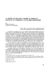 Portada:La sofra (sujra) en el Sharq Al-Andalus antes de la conquista catalano-aragonesa / por Mikel de Epalza y María Jesús Rubiera