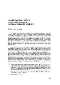 Portada:Los Fāṭimíes de Ifrīqiya en el \"Kitāb al-ḥulla\" de Ibn al-Abbār de Valencia / por María Jesús Viguera