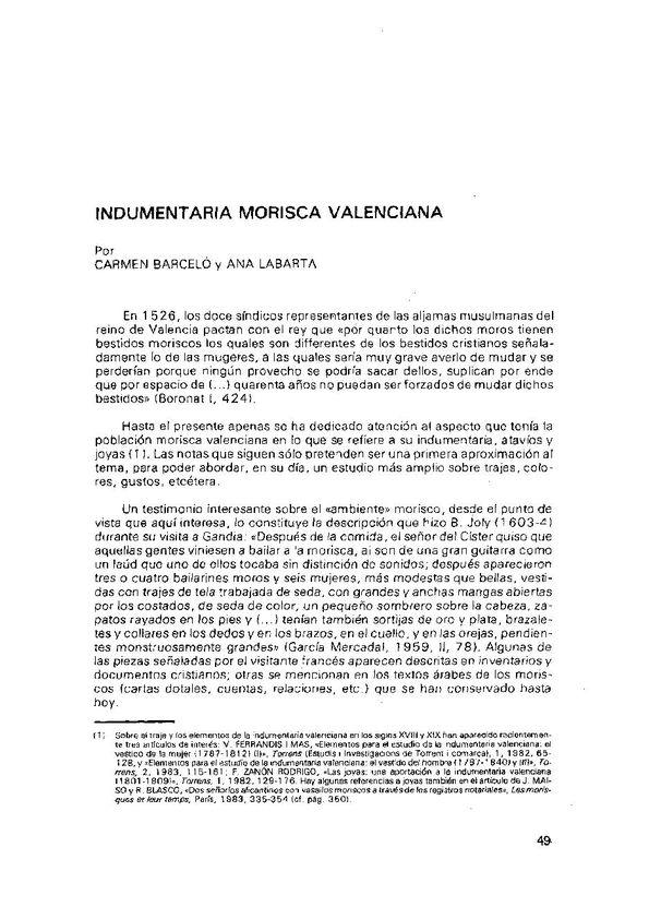 Indumentaria morisca valenciana / por Carmen Barceló y Ana Labarta | Biblioteca Virtual Miguel de Cervantes