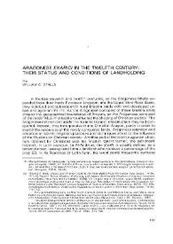 Aragonese exarici in the twelfth century: their status and conditions of landholding / Por William C. Stalls
