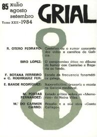 Portada:Grial : revista galega de cultura. Núm. 85, 1984