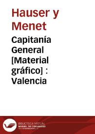 Portada:Capitanía General [Material gráfico] : Valencia