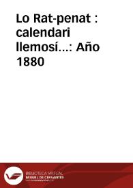 Portada:Lo Rat-penat : calendari llemosí... Año 1880