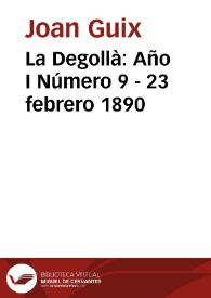 Portada:La Degollà [Texto impreso]. Año I Número 9 - 23 febrero 1890