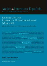 Portada:Anales de Literatura Española. Núm. 25, 2013