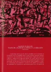 Portada:Valente en inglés: traducir a flor de la crítica y la creación / Louis Bourne