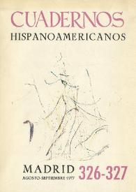 Portada:Cuadernos Hispanoamericanos. Núm. 326-327, agosto-septiembre 1977