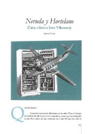 Portada:Neruda y Hortelano (Carta a Santos Sanz Villanueva) / Antonio Ferres