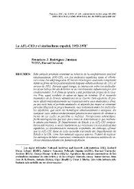 La AFL-CIO y el sindicalismo español, 1953-1971 / Francisco J. Rodríguez Jiménez | Biblioteca Virtual Miguel de Cervantes
