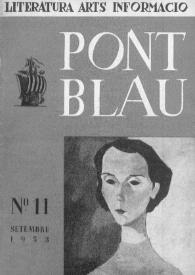 Portada:Pont blau : literatura, arts, informació. Any II, núm. 11, setembre del 1953