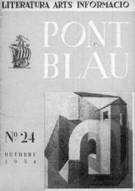 Portada:Pont blau : literatura, arts, informació. Any III, núm. 24, octubre del 1954