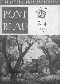 Portada:Pont blau : literatura, arts, informació. Any V, núm. 54, abril del 1957