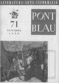 Portada:Pont blau : literatura, arts, informació. Any VII, núm. 71, setembre del 1958