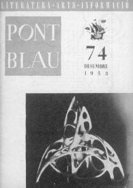 Portada:Pont blau : literatura, arts, informació. Any VII, núm. 74, desembre del 1958