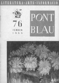 Portada:Pont blau : literatura, arts, informació. Any VIII, núm. 76, febrer del 1959