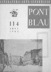 Portada:Pont blau : literatura, arts, informació. Any XI, núm. 114, juny del 1962