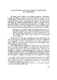 Portada:La eutrapelia en las \"Novelas ejemplares\" de Cervantes / Bruce W. Wardropper