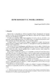 Portada:Elvio Romero y su poesía amorosa / Miguel Ángel García López