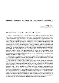 Alonso Zamora Vicente y la Academia Española / Manuel Seco