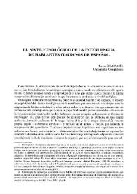 Portada:El nivel fonológico de la interlengua de hablantes italianos de español / Teresa Gil García