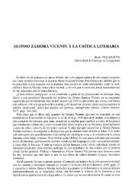 Portada:Alonso Zamora Vicente y la crítica literaria / Darío Villanueva