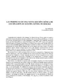 Las peripecias de una nueva edición crítica de los "Milagros de Nuestra Señora" de Berceo / Ian Michael | Biblioteca Virtual Miguel de Cervantes