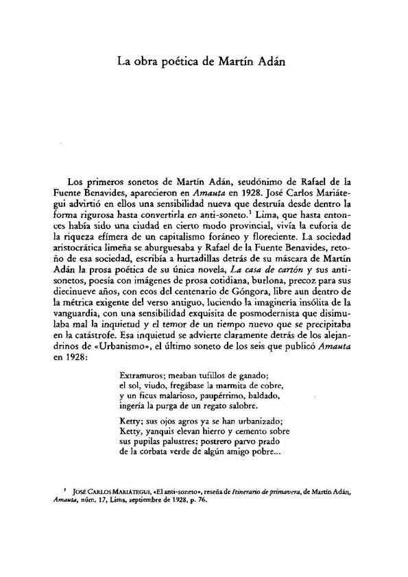 La obra poética de Martín Adán / Edmundo Bendezú Aibar | Biblioteca Virtual Miguel de Cervantes