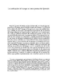 Portada:La cosificación del tiempo en unos poemas de Quevedo / William H. Clamurro