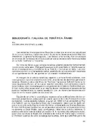 Bibliografía italiana de temática árabe / Magdalena Martínez Almira