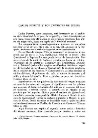 Carlos Fuentes y los cronistas de Indias / Pilar Martínez | Biblioteca Virtual Miguel de Cervantes
