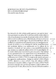 José Pascual Buxó: una poética de la posmodernidad  / Óscar Rivera-Rodas | Biblioteca Virtual Miguel de Cervantes