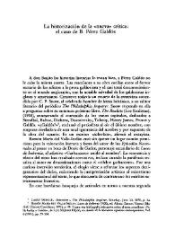 Portada:La historización de la \"nueva\" crítica: El caso de B. P. Galdós / Germán Gullón