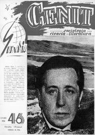 Portada:Cenit : Revista de Sociología, Ciencia y Literatura. Año IV, núm. 46, octubre 1954