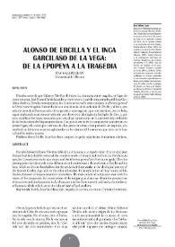 Portada:Alonso de Ercilla y el Inca Garcilaso de la Vega: de la epopeya a la tragedia / Eva Valero Juan