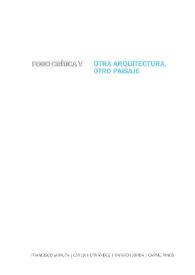 Portada:Otra arquitectura, otro paisaje. Foro Crítica 
