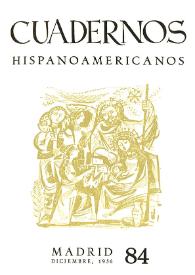 Portada:Cuadernos Hispanoamericanos. Núm. 84, diciembre 1956