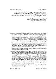 Portada:La erosión del antiamericanismo conservador durante el franquismo / Fernández de Miguel, Daniel