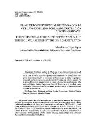 El acuerdo preferencial de España con la CEE (1970) evaluado por el gobierno norteamericano / Misael Arturo López Zapico | Biblioteca Virtual Miguel de Cervantes