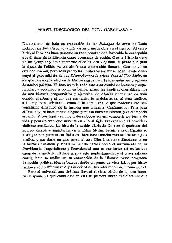 Perfil ideológico del Inca Garcilaso / Juan Bautista Avalle-Arce | Biblioteca Virtual Miguel de Cervantes