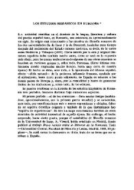 Portada:Los estudios hispánicos en Rumanía / Iorgu Iordan