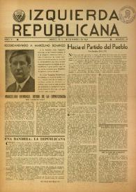 Portada:Izquierda Republicana. Año VI, núm. 48, 28 de marzo de 1949