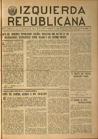 Portada:Izquierda Republicana. Año IX, núm. 72, julio-agosto de 1951