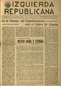 Portada:Izquierda Republicana. Año XIII, núm. 80, noviembre de 1952