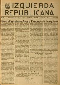 Portada:Izquierda Republicana. Año XVIII, núm. 109, octubre-noviembre de 1957