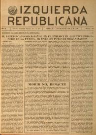 Portada:Izquierda Republicana. Año XX, núm. 118, mayo-junio-julio de 1959